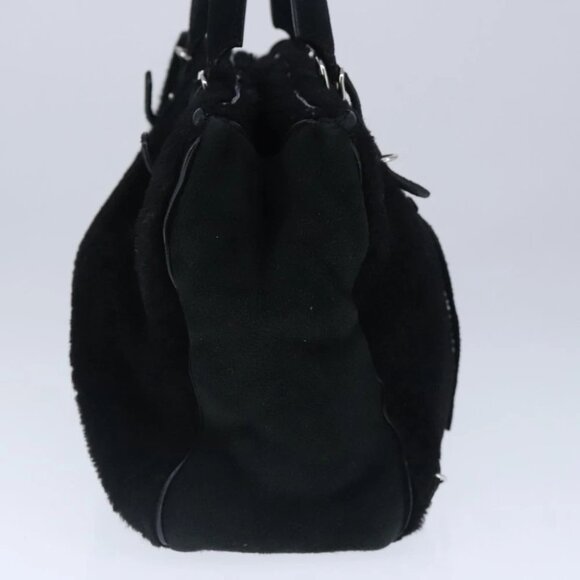 BALENCIAGA Hand Bag Suede 2way Black Silver 305572 Auth ki5224V - Picture 6 of 15